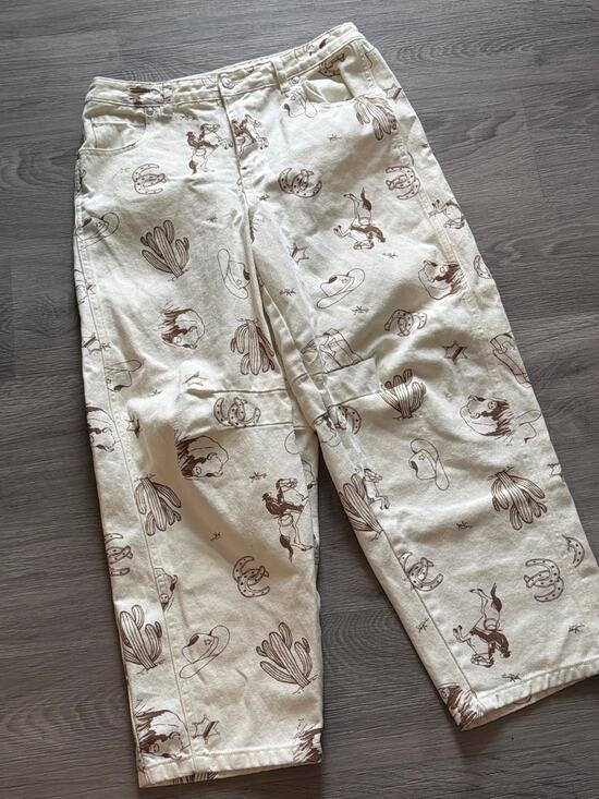 Cali 1850 Denim - Cali 1850 size 7 western print barrel jeans